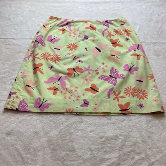 Lilly Pulitzer Floral and Butterfly Cotton Skirt Size 4 - Picture 1 of 10